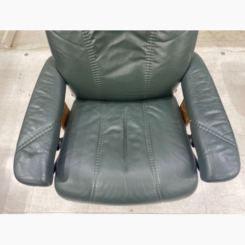 Ekornes (エコーネス) ストレスレスチェア ダークグリーン オットマン付 ノルウェー製 1人掛け