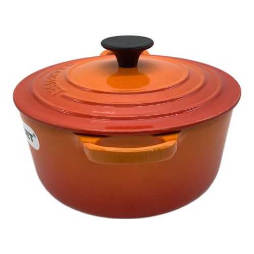 LE CREUSET (ルクルーゼ) 両手鍋 18cm オレンジ