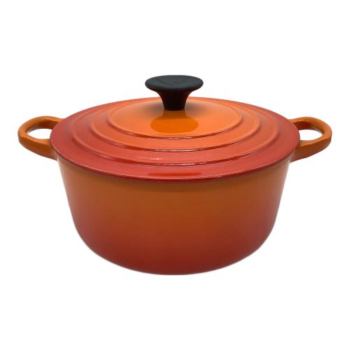 LE CREUSET (ルクルーゼ) 両手鍋 18cm オレンジ