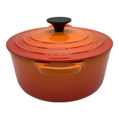 LE CREUSET (ルクルーゼ) 両手鍋 18cm オレンジ