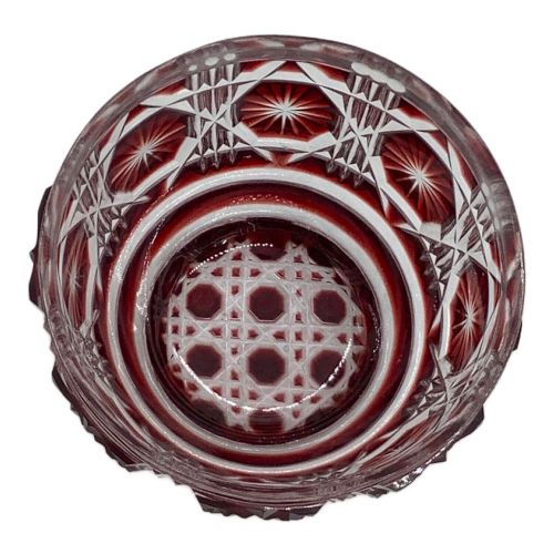 薩摩ガラス工芸 (サツマガラスコウゲイ) 切子猪口 復元 色被せガラス