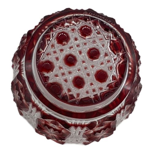 薩摩ガラス工芸 (サツマガラスコウゲイ) 切子猪口 復元 色被せガラス