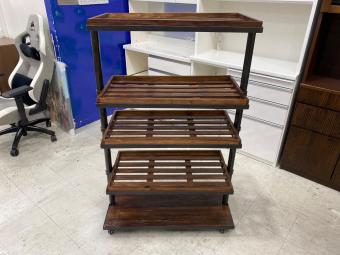 トロリーシェルフ ブラウン×ブラック 257 5段