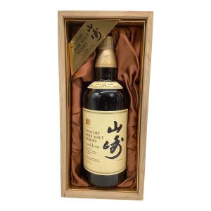 サントリー ジャパニーズウィスキー ラベル保管ヨゴレ有 向獅子マーク 750ml 箱付 山崎 12年 旧ボトル ピュアモルト 未開封