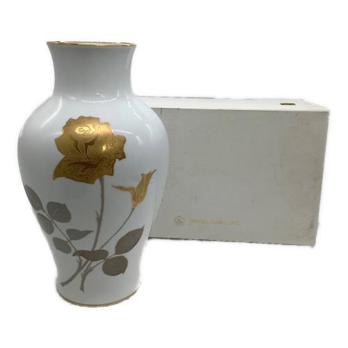 大倉陶園 (オオクラトウエン) 花瓶 金蝕バラ