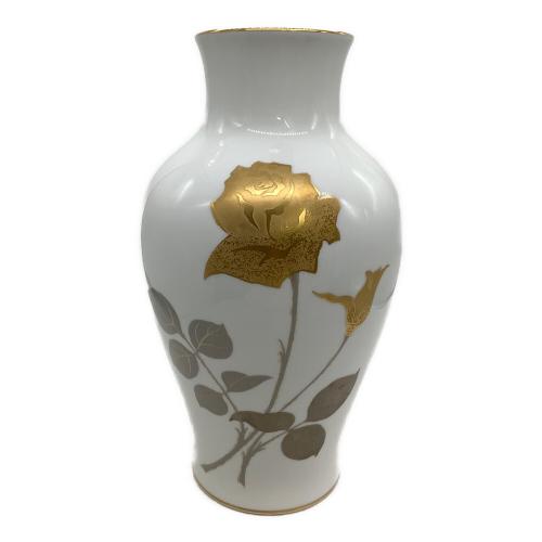 大倉陶園 (オオクラトウエン) 花瓶 金蝕バラ