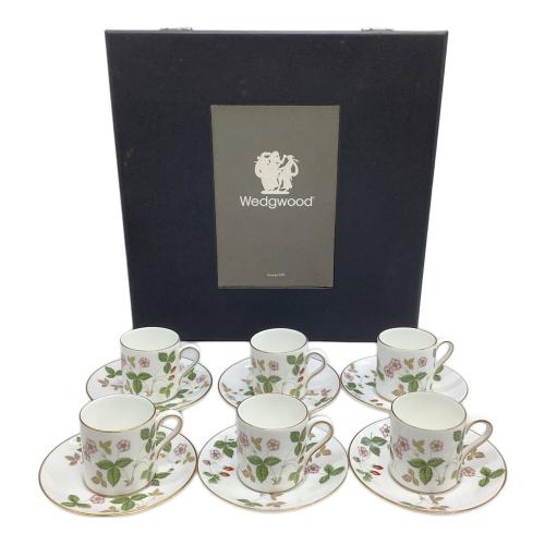 Wedgwood (ウェッジウッド) デミタスカップ&ソーサー ※箱ヨゴレ有 ワイルドストロベリー 6Pセット