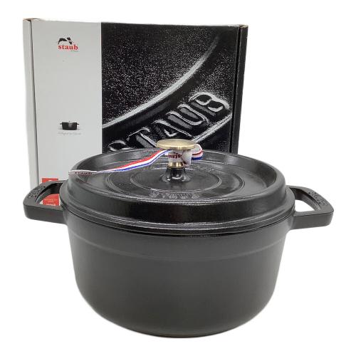 Staub (ストウブ) 両手鍋 ブラック 22cm 2.6L 40509-305 ピコ ココット ラウンド