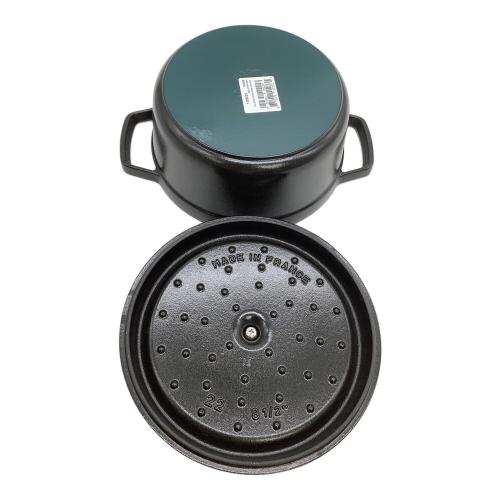 Staub (ストウブ) 両手鍋 ブラック 22cm 2.6L 40509-305 ピコ ココット ラウンド