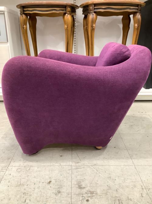 IDEE (イデー) ローソファー パープル 1人掛け ファブリック ミニミラー アームチェア