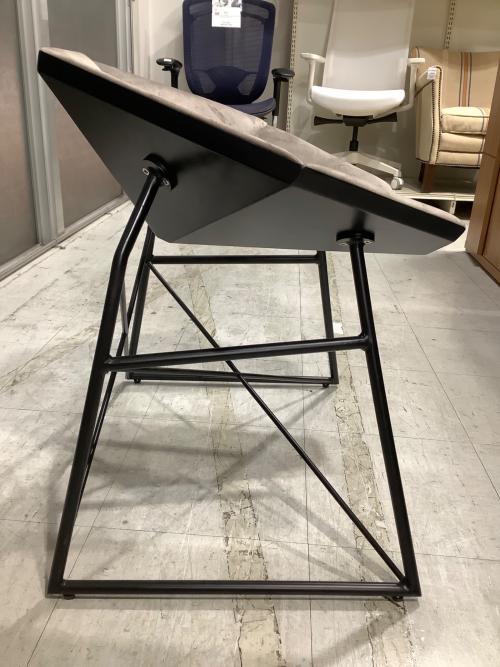 LOWYA (ロウヤ) Mチェア スチール脚 ベルベット調 TS2TB グレー×ブラック