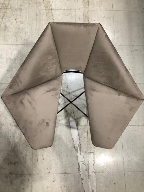 LOWYA (ロウヤ) Mチェア スチール脚 ベルベット調 TS2TB グレー×ブラック