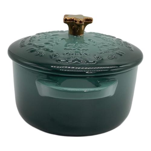 LE CREUSET (ルクルーゼ) 両手鍋 ミニココット・ロンド 14cm グリーン ノエル
