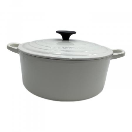 LE CREUSET (ルクルーゼ) 両手鍋 SIZE 24cm ホワイト ココット・ロンド