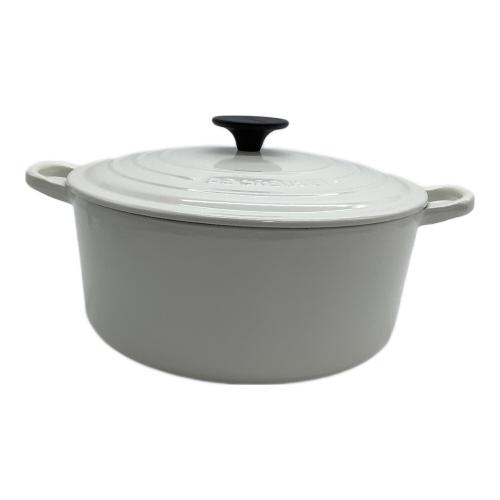LE CREUSET (ルクルーゼ) 両手鍋 SIZE 24cm ホワイト ココット・ロンド