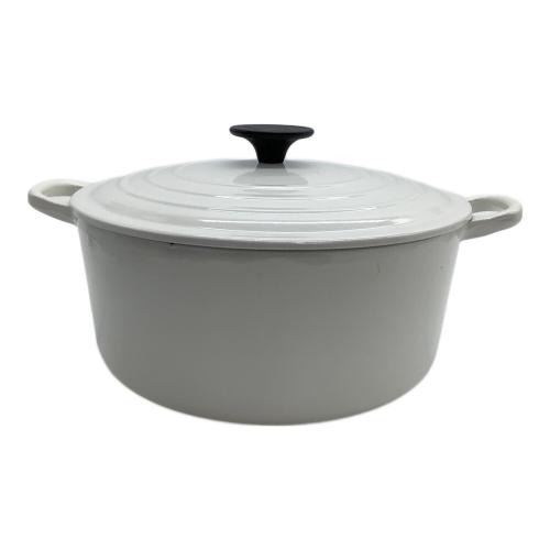 LE CREUSET (ルクルーゼ) 両手鍋 SIZE 24cm ホワイト ココット・ロンド
