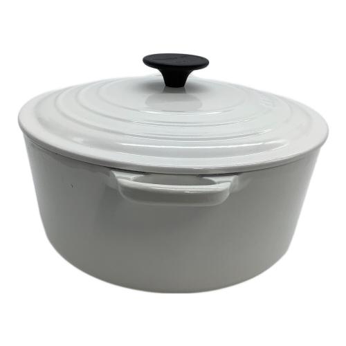 LE CREUSET (ルクルーゼ) 両手鍋 SIZE 24cm ホワイト ココット・ロンド
