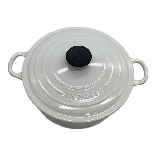 LE CREUSET (ルクルーゼ) 両手鍋 SIZE 24cm ホワイト ココット・ロンド