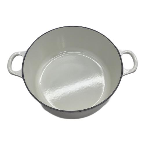 LE CREUSET (ルクルーゼ) 両手鍋 SIZE 24cm ホワイト ココット・ロンド