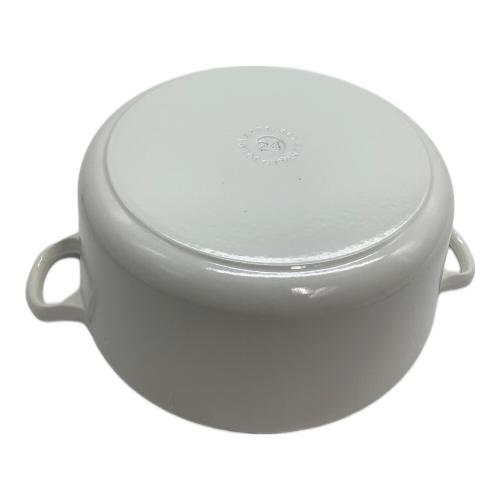LE CREUSET (ルクルーゼ) 両手鍋 SIZE 24cm ホワイト ココット・ロンド