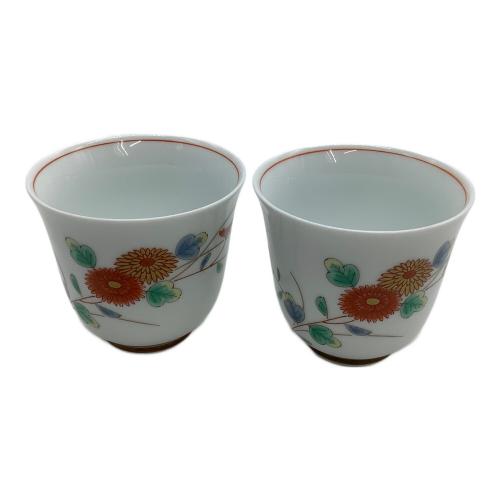 深川製磁 (フカガワセイジ) 香茶碗揃 菊小鳥