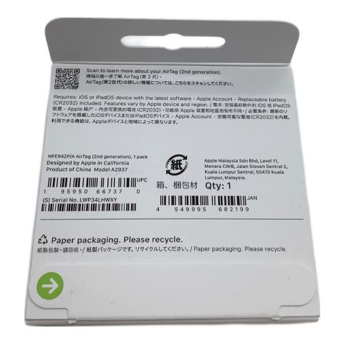 Apple (アップル) AirTag(第2世代) A2937