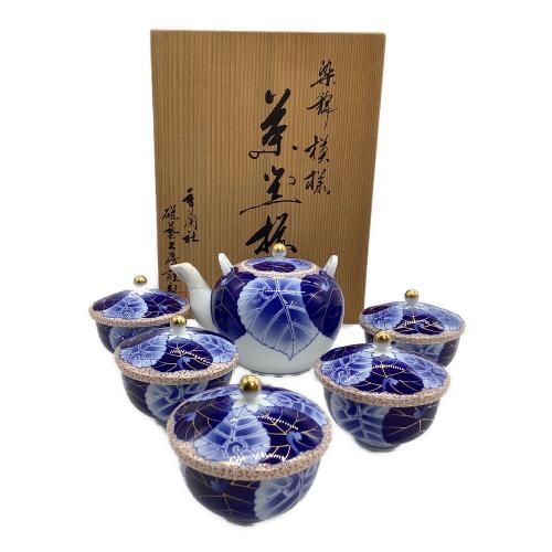 香蘭社 (コウランシャ) 茶器揃 愁海棠 染錦模様　急須 湯呑 5客セット