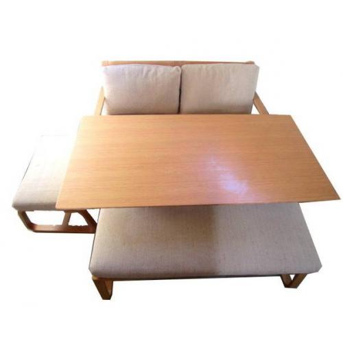 無印良品 ベンチダイニング4点セット ナチュラル×ライトグレー リビングでもダイニングでもつかえる リビングでもダイニングでもつかえるシリーズ