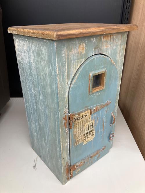 カントリー調マルチボックス 扉付 ブルー