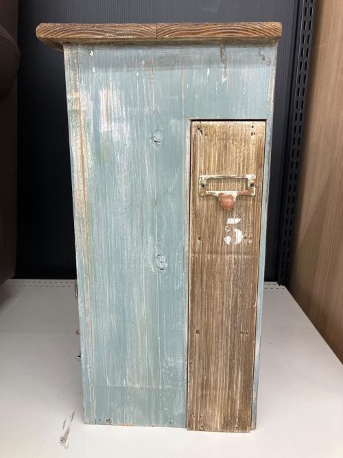 カントリー調マルチボックス 扉付 ブルー