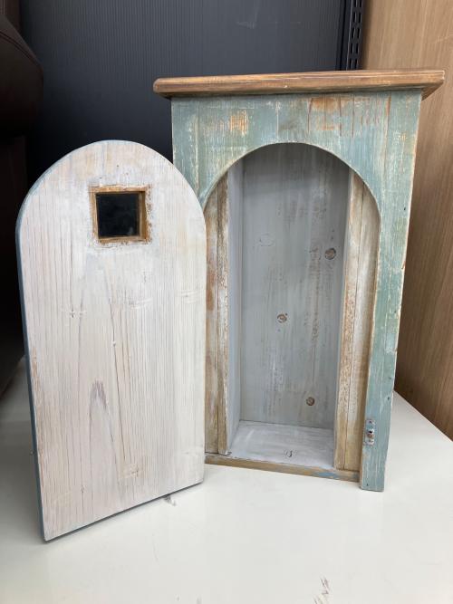 カントリー調マルチボックス 扉付 ブルー