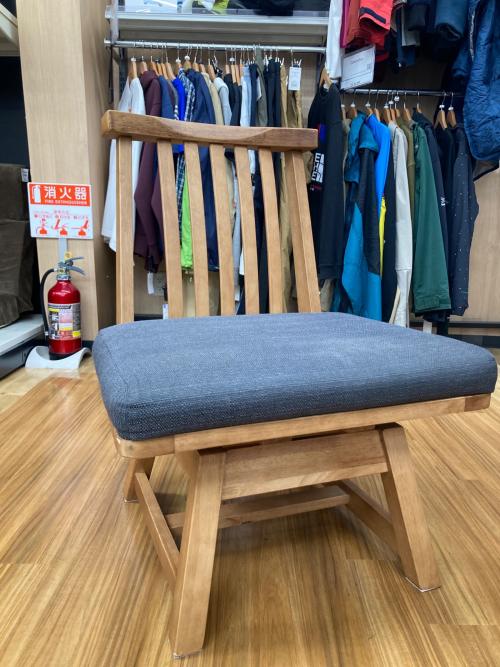 松田家具 (マツダカグ) 白王 回転式チェア ナチュラル×グレー