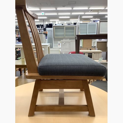 松田家具 (マツダカグ) 白王  回転式チェア ナチュラル×グレー