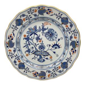 Meissen (マイセン) プレート 朱金 ブルーオニオン