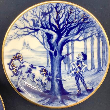 Meissen (マイセン) ミニプレートセット 額塗装ハガレ有 グリム童話 6P