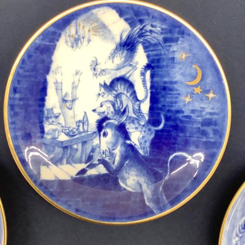 Meissen (マイセン) ミニプレートセット 額塗装ハガレ有 グリム童話 6Pセット