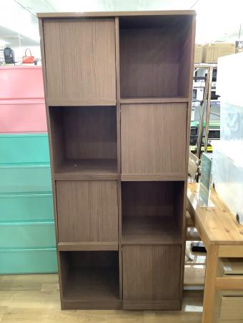 ニトリ 本棚 ブラウン 249 4×2 フラップ扉 ビブリオ 249