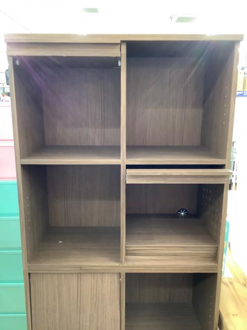 ニトリ 本棚 ブラウン 249 4×2 フラップ扉 ビブリオ 249