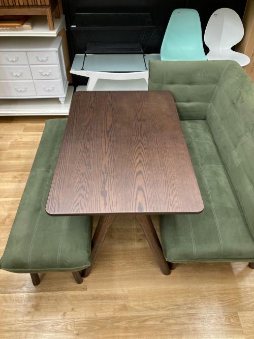 浜本工芸 (ハマモトコウゲイ) ダイニング3点セット 44 ブラウン×グレー