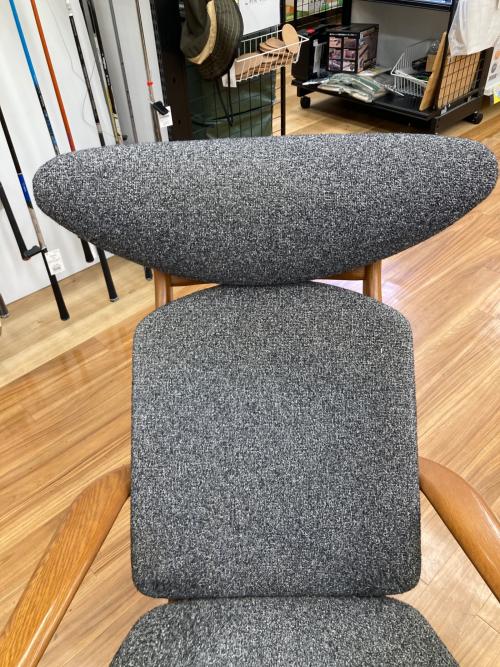 POPOLU イージーチェアー オットマン付き グレー×ブラウン