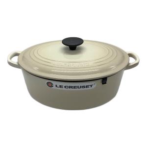 LE CREUSET (ルクルーゼ) オーバルココット SIZE 27cm ネイビー アイボリー 未使用品
