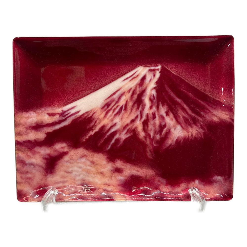 七宝焼　赤富士　吉田　武作 七宝焼 赤富士（富士山）トレイ 箱付｜トレファクONLINE