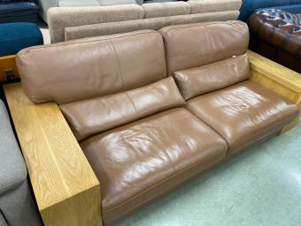 心石工芸 3人掛けソファー ブラウン ZEN WOOD