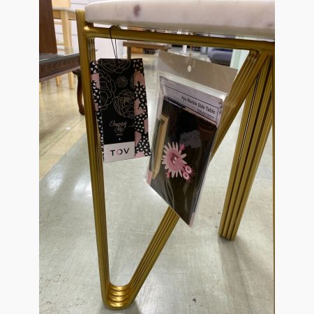 tov (トーヴ) サイドテーブル ホワイト×ゴールド 大理石×グラム 
