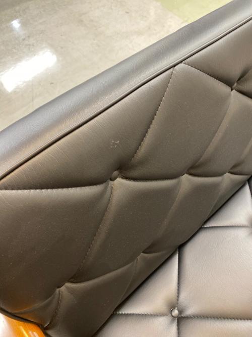 karimoku (カリモク) 2人掛けソファー ブラック×ブラウン 262 WS1193BW 合皮 肘掛け椅子