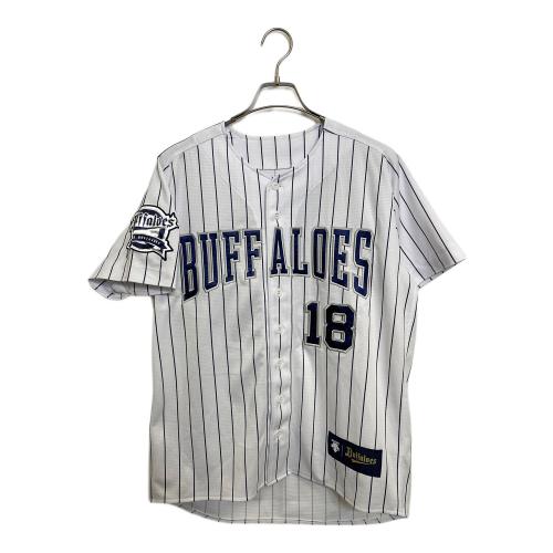 オリックス・バファローズ NPB レプリカユニフォーム 山本由伸 メンズ SIZE M ホワイト×ネイビー 背番号18 2023 ハイクオリティ ユニフォーム(サード) ⑨ DESCENTE