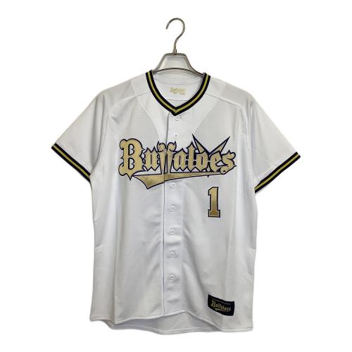 オリックス・バファローズ NPB レプリカユニフォーム 福田周平 メンズ SIZE M ホワイト×ゴールド Bs本拠地開幕シリーズ2023特別ユニフォーム 背番号1