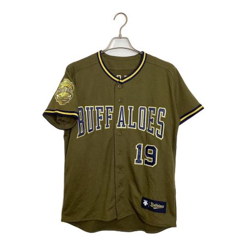 オリックス・バファローズ NPB レプリカユニフォーム 山岡泰輔 メンズ SIZE M オリーブ Bs夏の陣2022 背番号19 DBFR-2203 DESCENTE