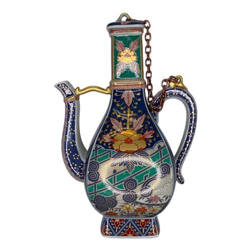 林九郎 水差し 染錦牡丹流水文