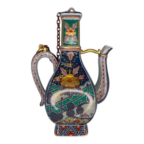 林九郎 水差し 染錦牡丹流水文